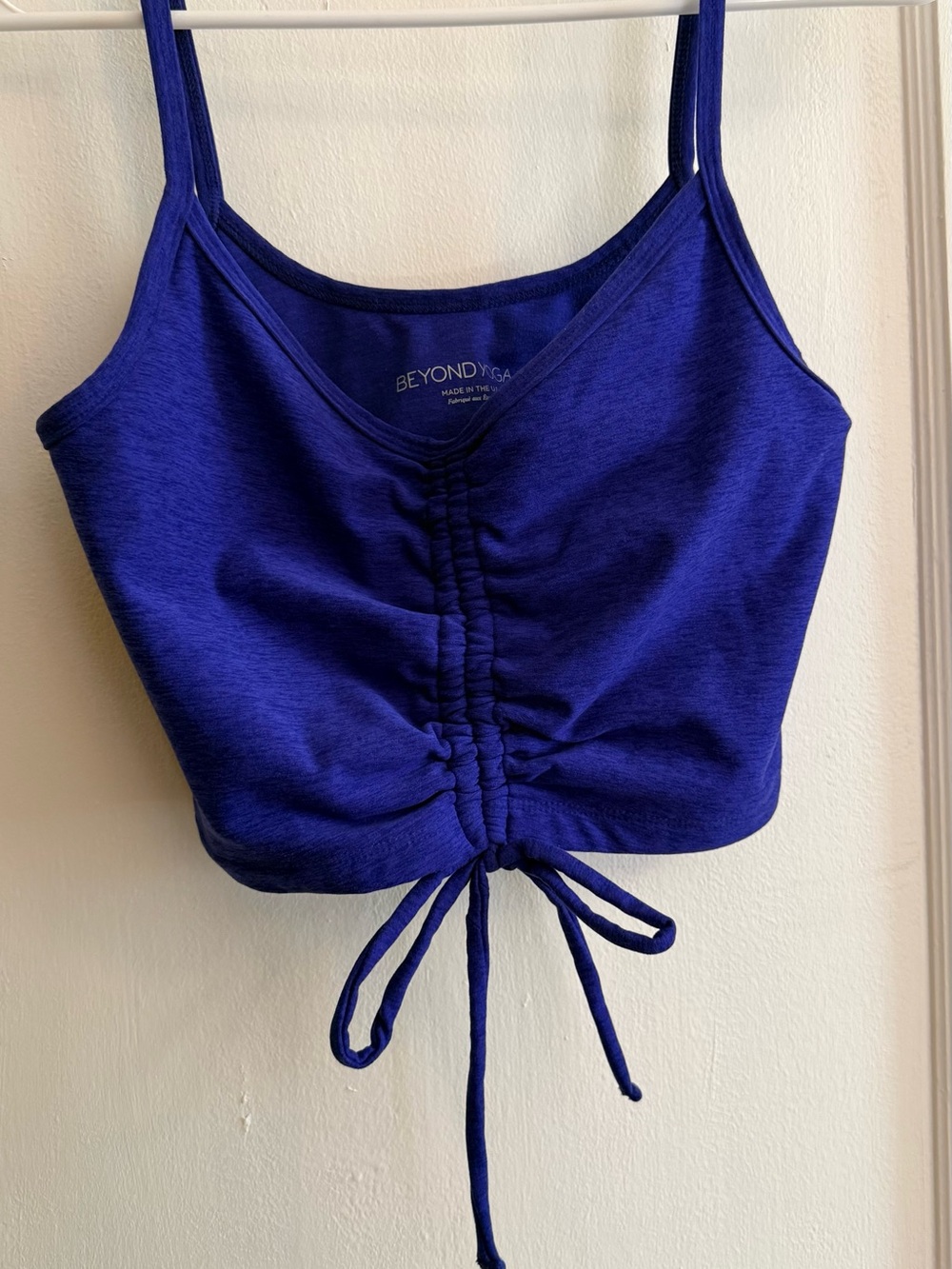 Beyond Yoga Royal Blue Ruched Cami Crop Top